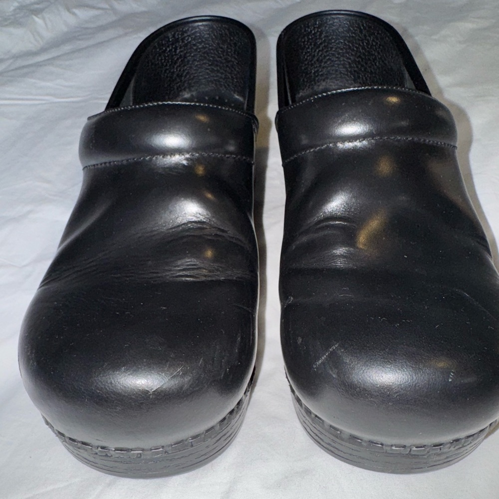 Dansko Black Leather Clogs